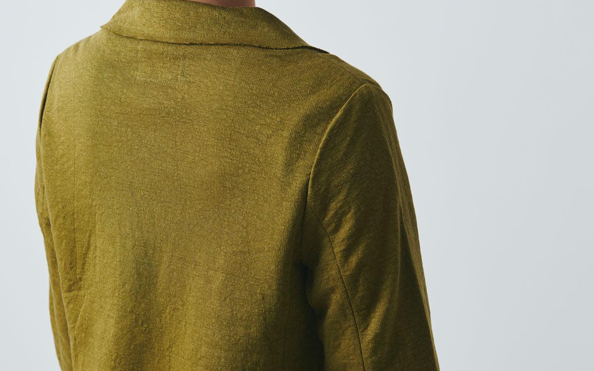 リネンニット ジャケット|レディース|モスグリーン