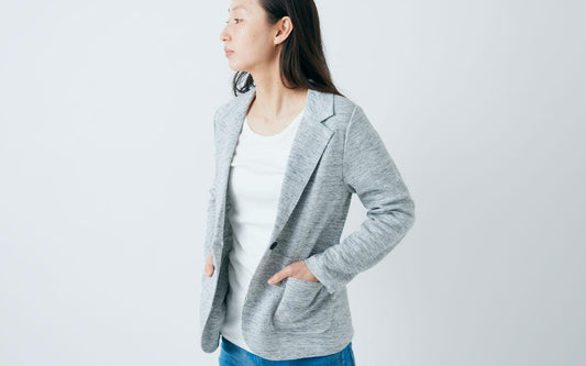 リネンニット ジャケット|レディース|ライトグレー