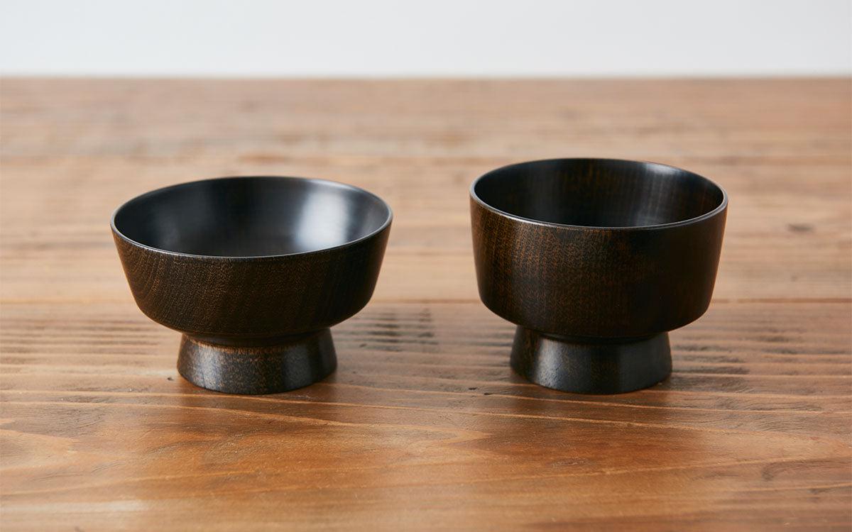 ろくろ挽きの汁椀 ミズメザクラ|拭き漆(黒漆)