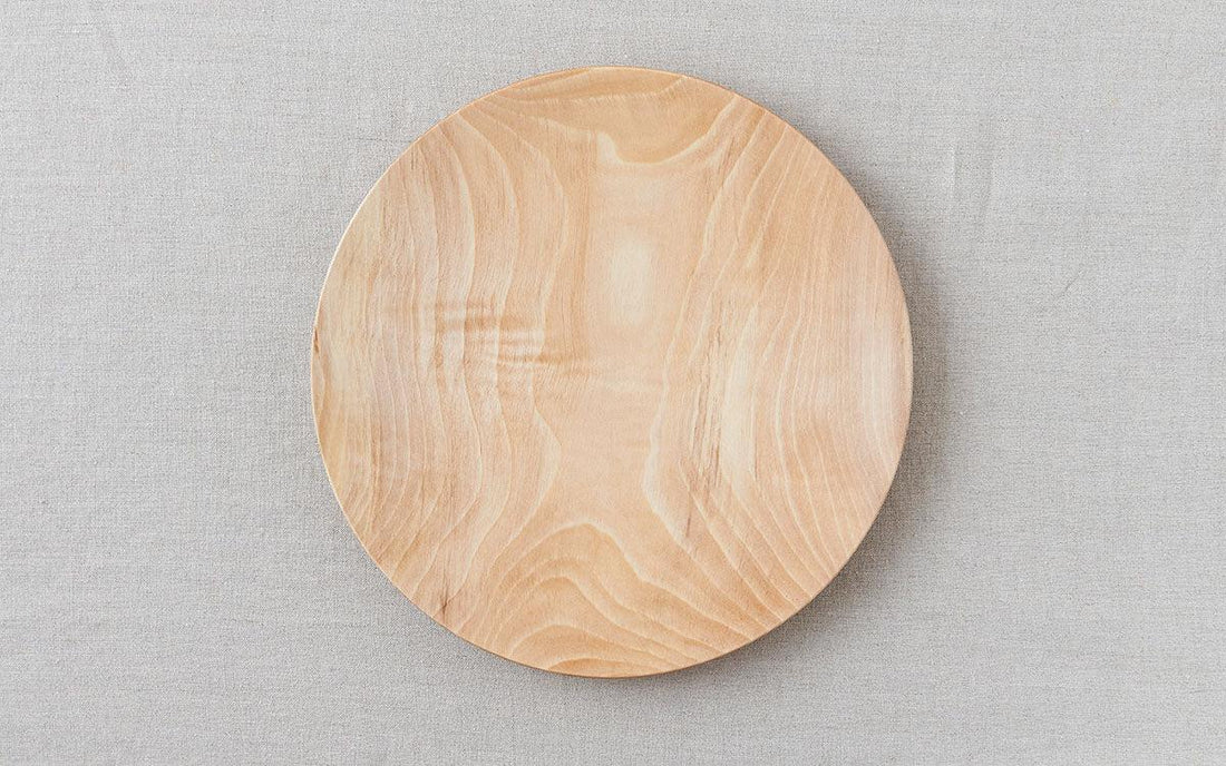 ろくろ挽きの木皿　栃の木　8寸(24cm)　木目一覧ページ 20170208