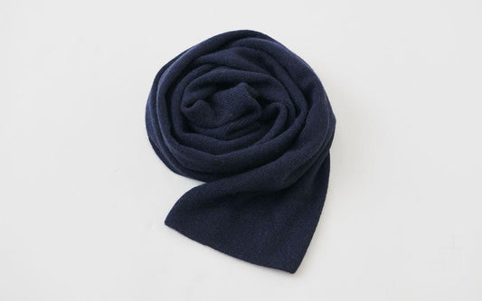 enrica cashmere sable muffler|navy