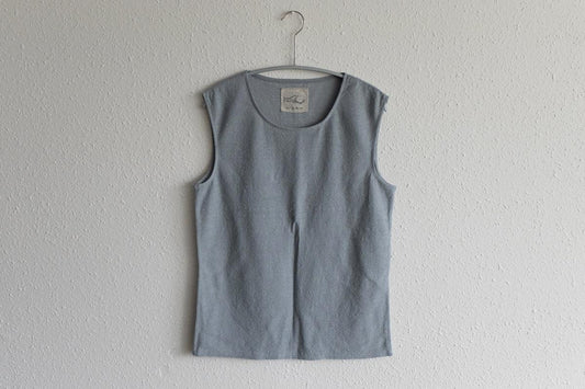リネンコットンアンダーウェア ノースリーブ|レディース|ムーングレー