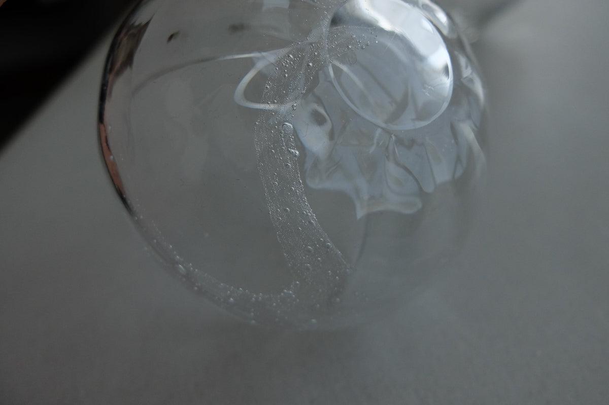 吹きガラスのグラス　六角　渦