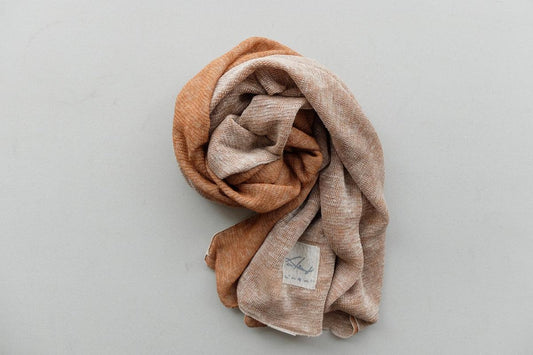 リネンニットストール|ブラウン×ナチュラル