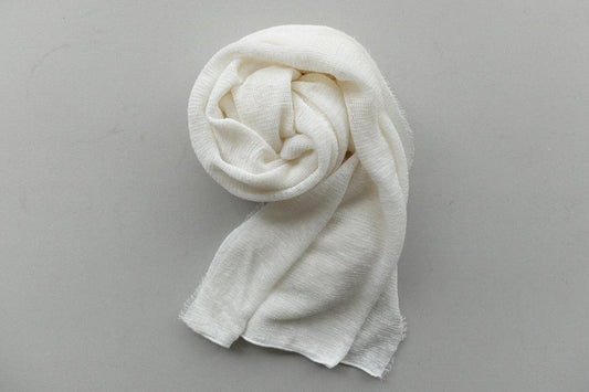 リネンニットストール|オフホワイト