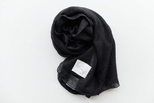 リネンニットストール|ブラック