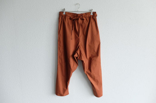 きるもの|もんぺパンツ|タイプライターストレッチ|えんじ|unisex freesize