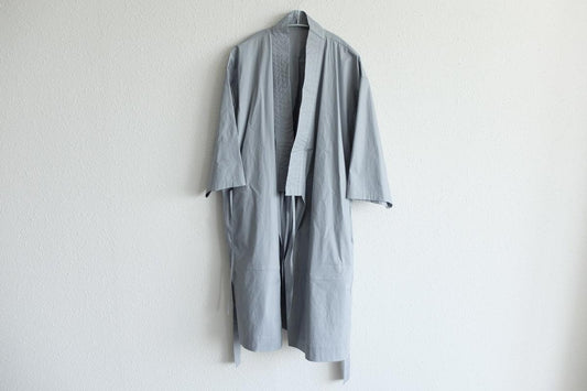 きるもの|道着ローブ|タイプライターストレッチ グレー|unisex freesize