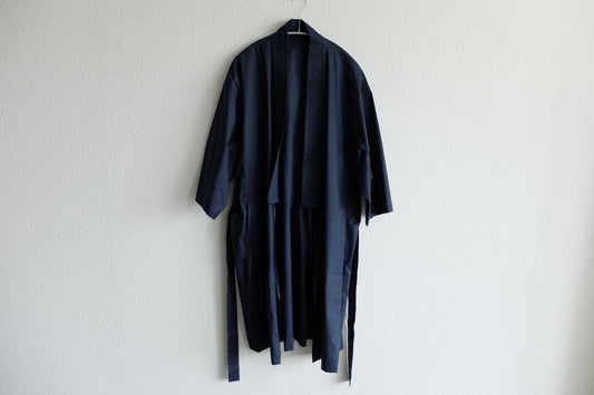 きるもの|道着ローブ|タイプライターストレッチ 紺|unisex freesize