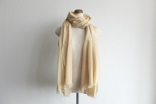 enrica cottonsilk scarf｜walnut-camel