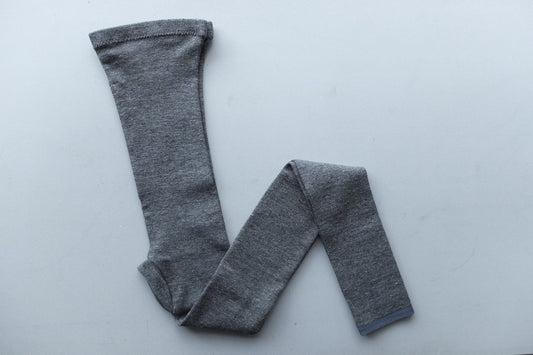 リネンニットレギンス マチ付き|チャコール|2 size