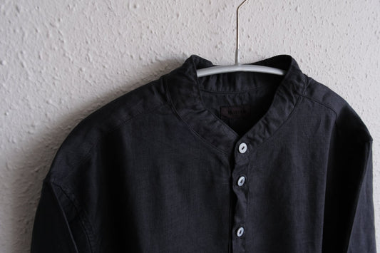 MITTAN / 大麻ロングシャツ 墨黒 SH-133 / unisex