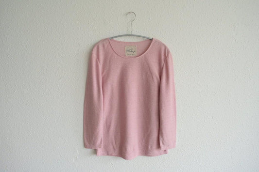 リネンコットンアンダーウェア7分袖|レディース|マカロンピンク