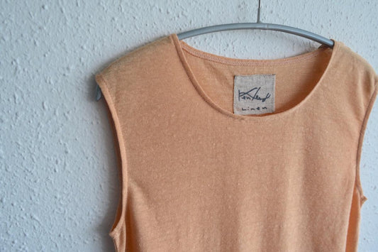 リネンコットンアンダーウェア ノースリーブ｜レディース｜シャーベットオレンジ