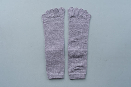 リネンキュプラ 5本指ソックス|22-24cm|ローズミスト