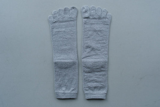リネンキュプラ 5本指ソックス|22-24cm|アッシュグレー