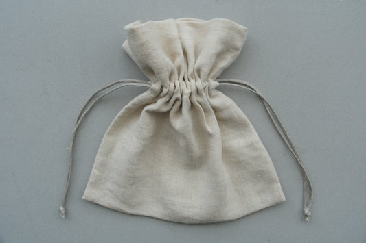 【1点限定】巾着袋L ヘンプ中厚地ナチュラル 生成り