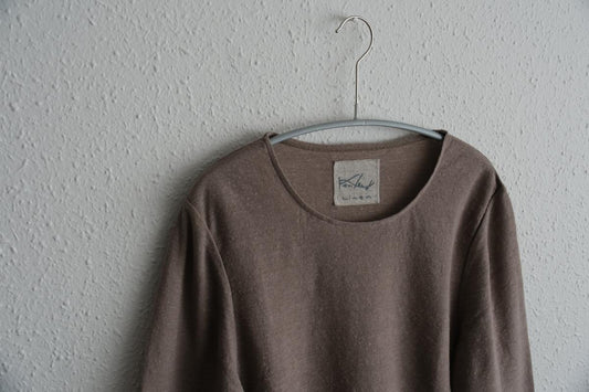 リネンコットンアンダーウェア7分袖|レディース|ローズベージュ