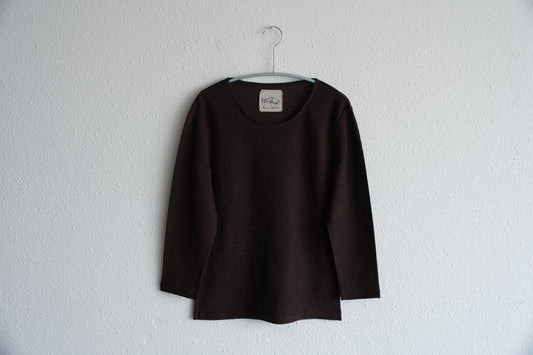 リネンコットンアンダーウェア7分袖|レディース|ダークブラウン