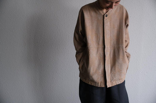 MITTAN / 綿絹麻ジャカードジャケット 薄茶 JK-58 / unisex