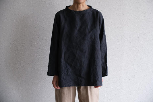 MITTAN / 大麻長袖プルオーバー 高密度 墨黒 SH-131 / unisex