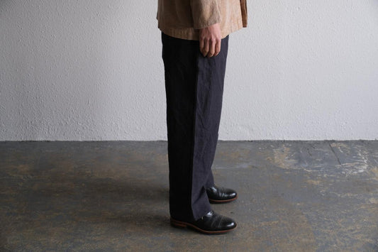 MITTAN / 麻綿高密度ロングパンツ 濃紺 PT-104 / unisex