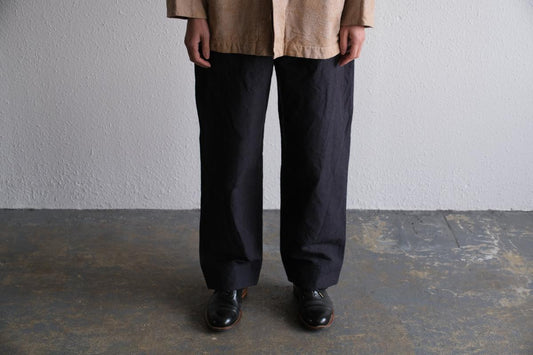 MITTAN / 麻綿高密度ロングパンツ 濃紺 PT-104 / unisex