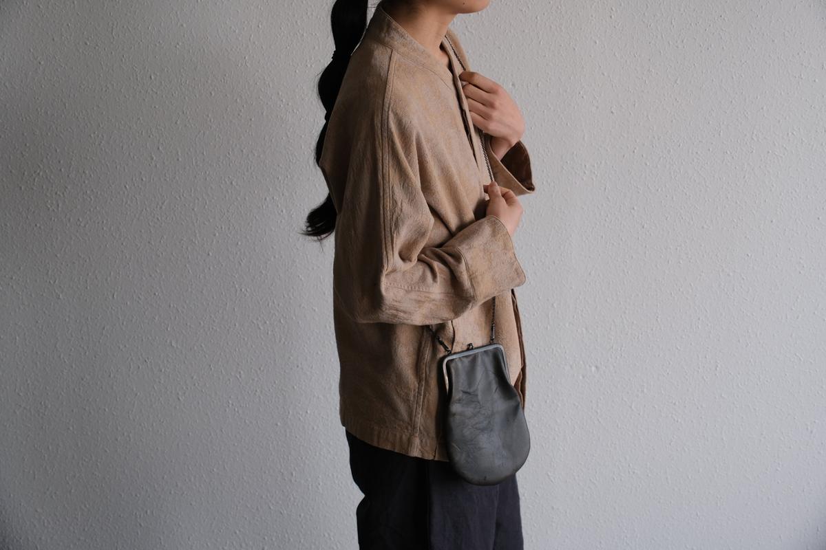 フレームネックレス SHC-73 ＜クロコダイル革 黒＞