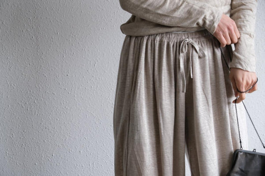 enrica linenknit slitpants|beige