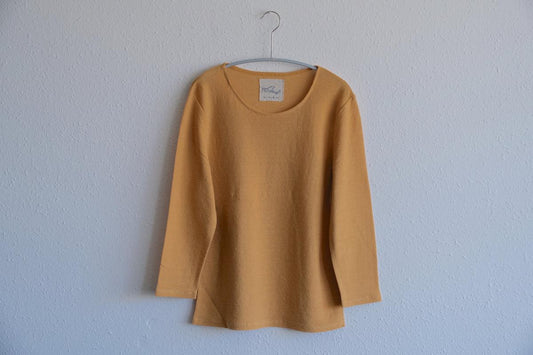リネンコットンアンダーウェア7分袖|レディース|シナモンオレンジ