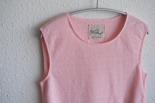 リネンコットンアンダーウェア ノースリーブ|レディース|パウダーピンク