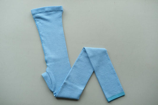 リネンニットレギンス マチ付き|サックス|2 size