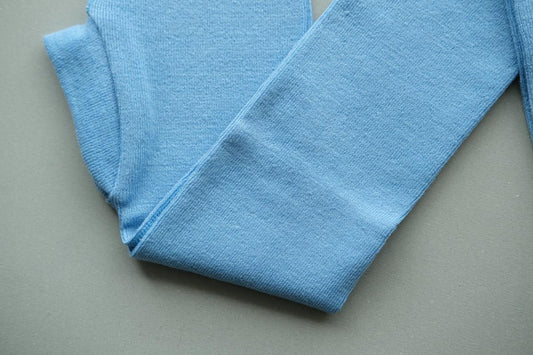 リネンニットレギンス マチ付き|サックス|2 size