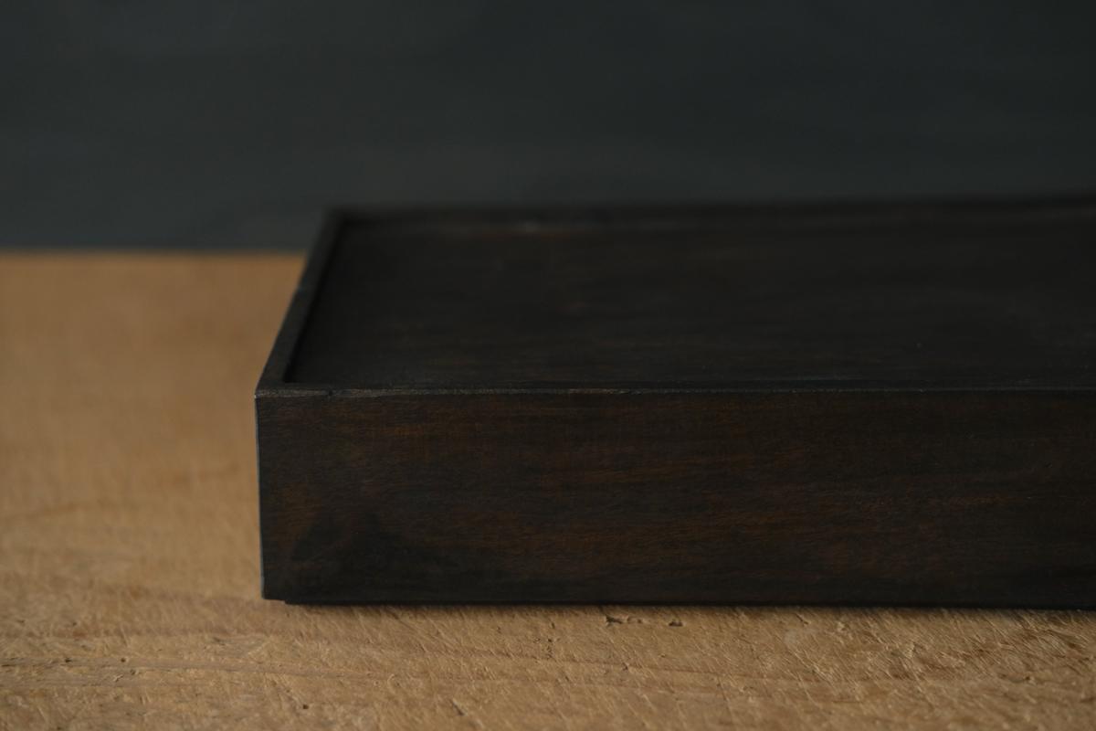 徒爾 角高茶盤 サクラ・黒漆