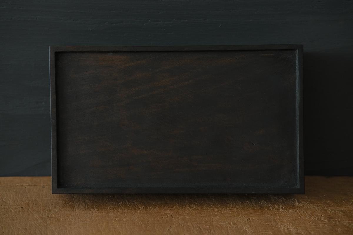 徒爾 角高茶盤 サクラ・黒漆