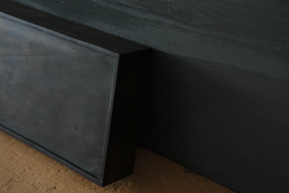 徒爾 角高茶盤 サクラ・黒漆