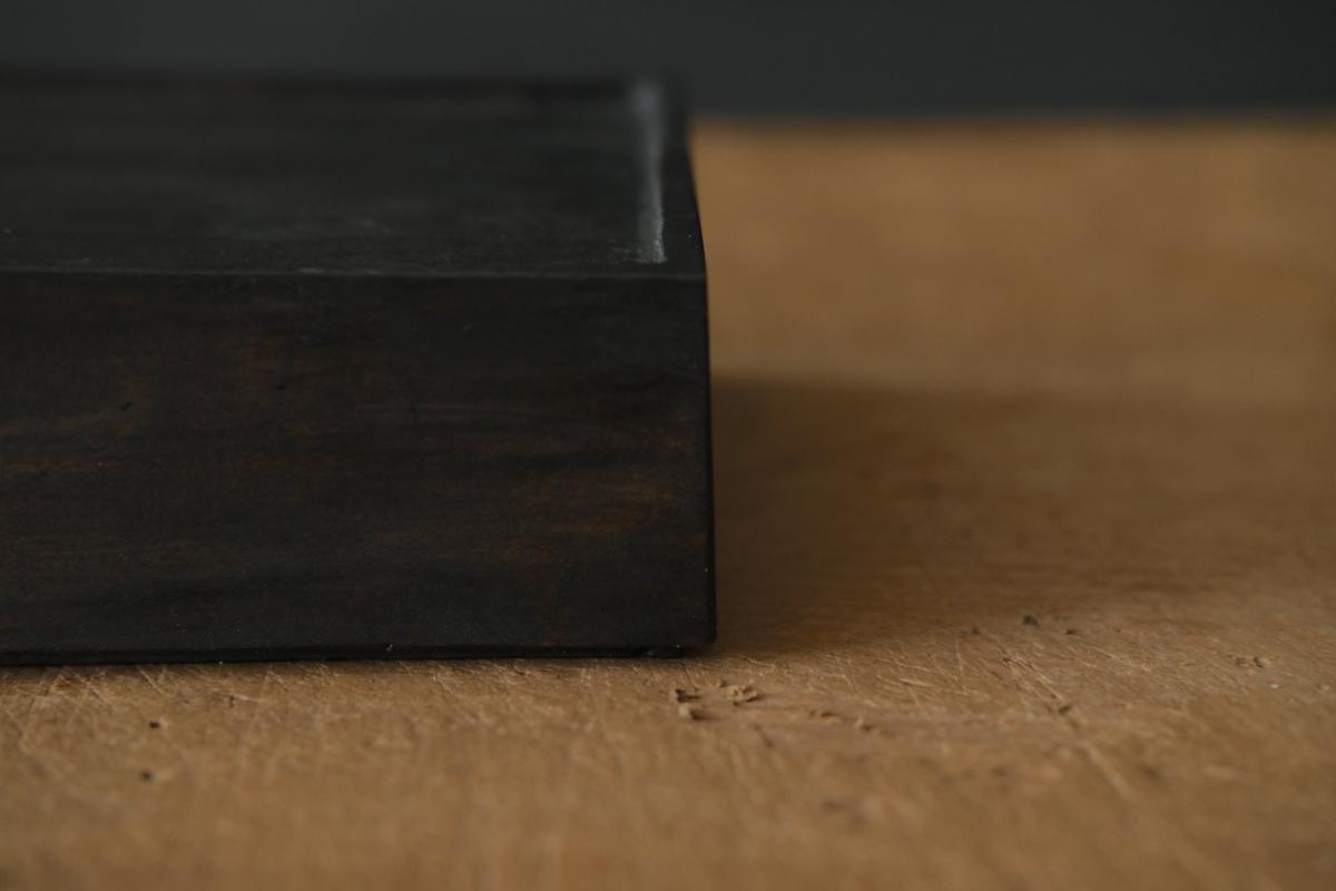 徒爾 角高茶盤 サクラ・黒漆