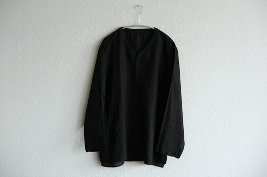 MITTAN / 大麻長袖プルオーバー 黒 SH-126 / unisex