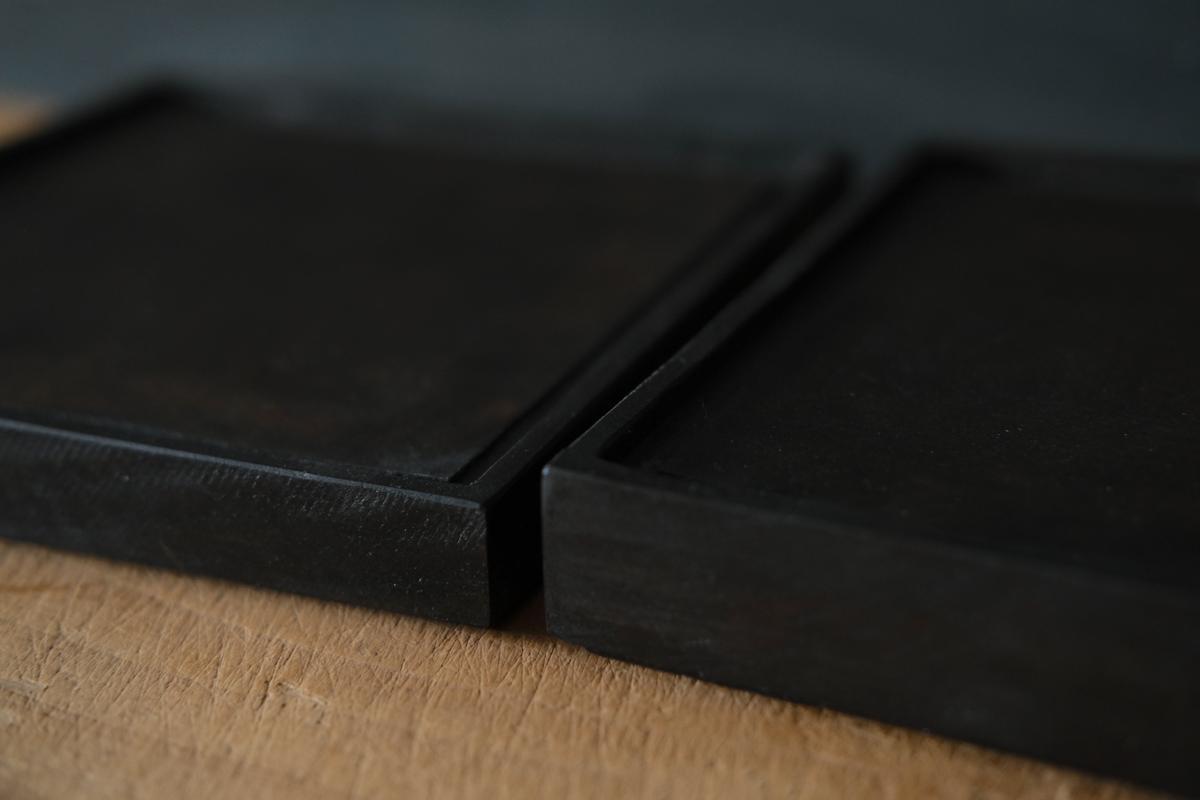徒爾 角小皿5寸 サクラ・黒漆