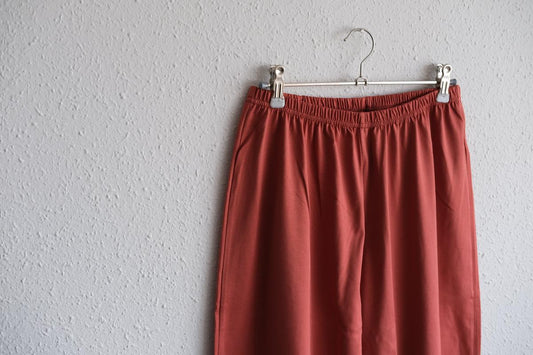 yohaku ドバイパンツ|ツヤツヤ天竺素材 テラコッタ|unisex freesize