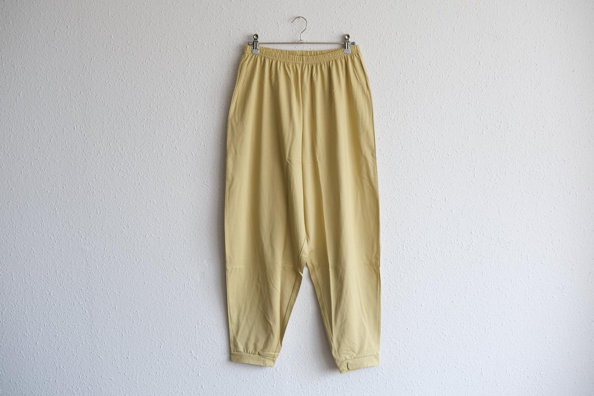 yohaku ドバイパンツ｜ツヤツヤ天竺素材 マスタード｜unisex freesize