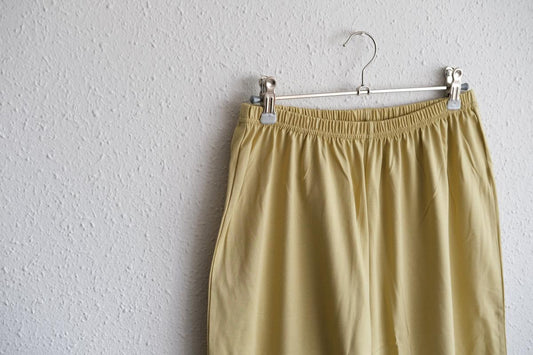 yohaku ドバイパンツ|ツヤツヤ天竺素材 マスタード|unisex freesize