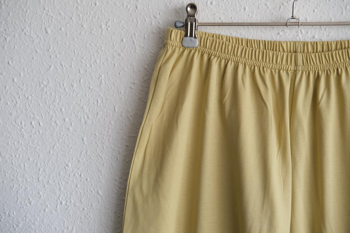 yohaku ドバイパンツ｜ツヤツヤ天竺素材 マスタード｜unisex freesize