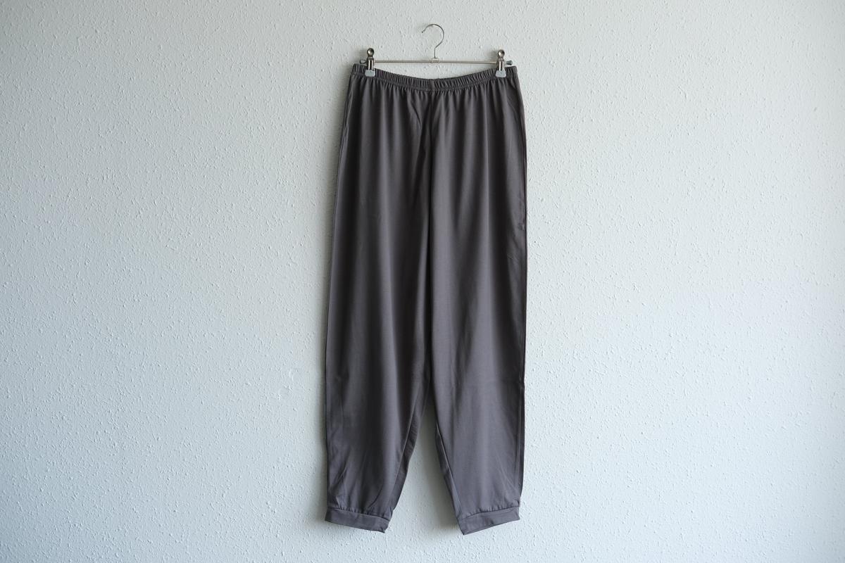 yohaku ドバイパンツ｜ツヤツヤ天竺素材 ダークグレー｜unisex freesize