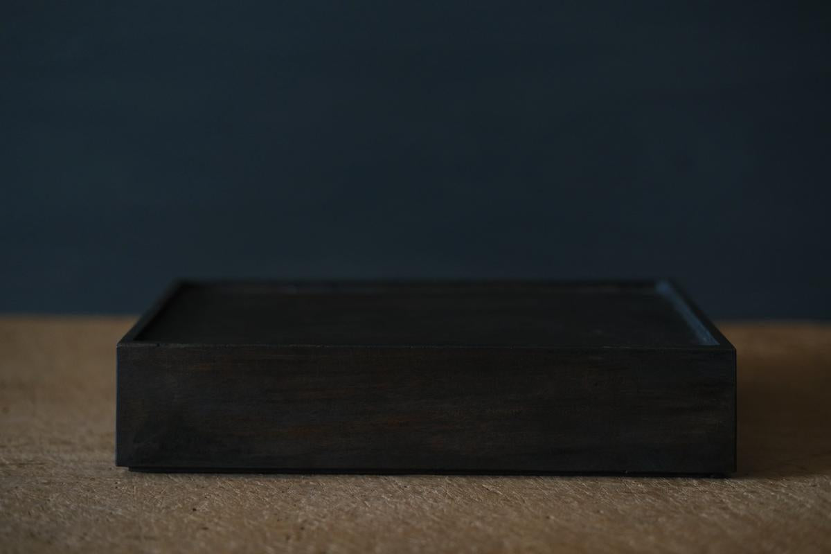 徒爾 角高茶盤 サクラ・黒漆