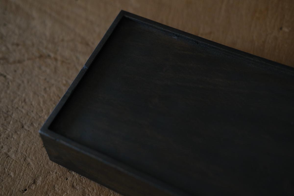 徒爾 角高茶盤 サクラ・黒漆