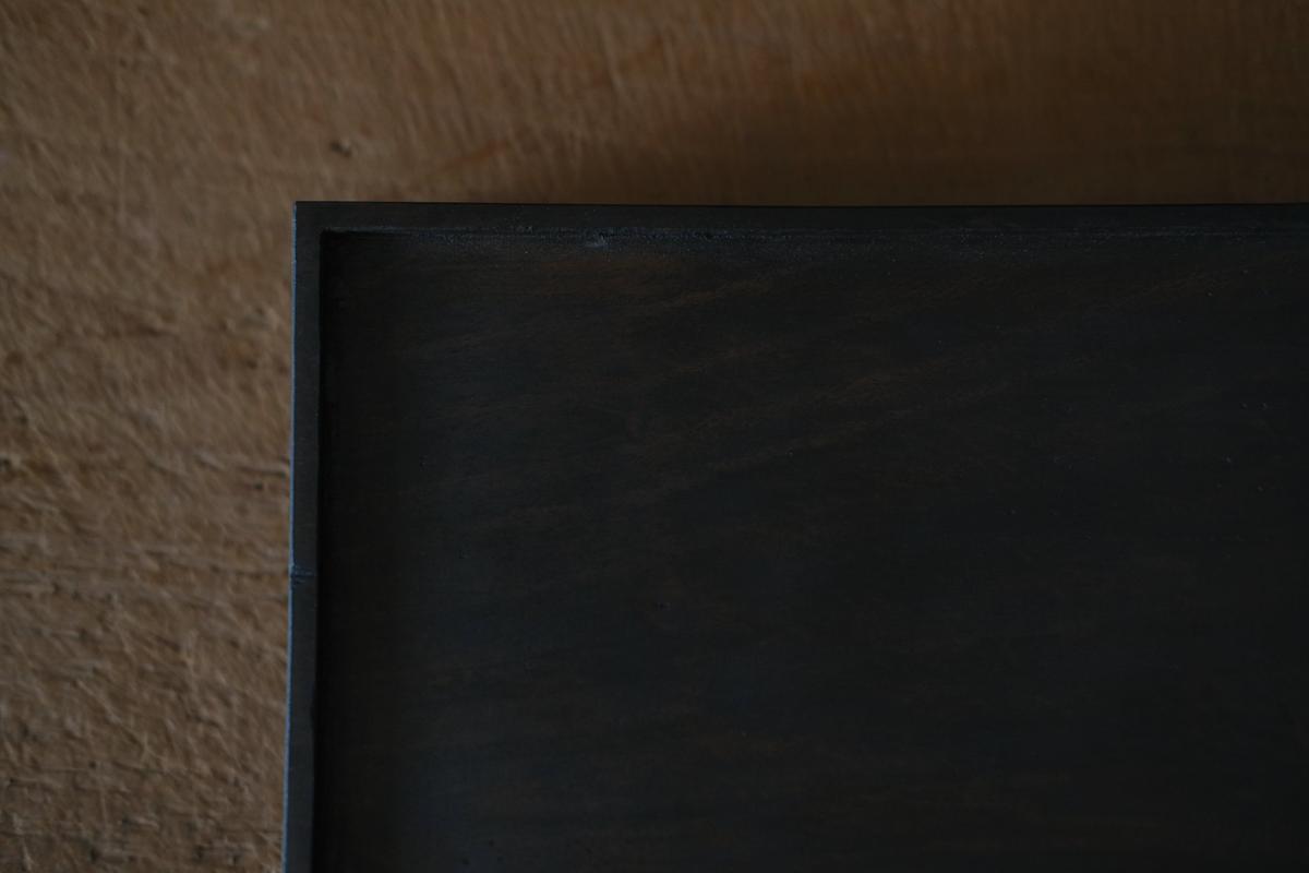 徒爾 角高茶盤 サクラ・黒漆