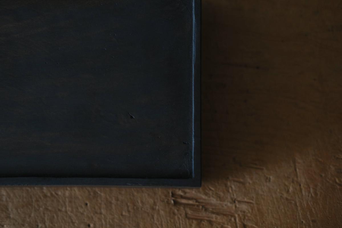 徒爾 角高茶盤 サクラ・黒漆