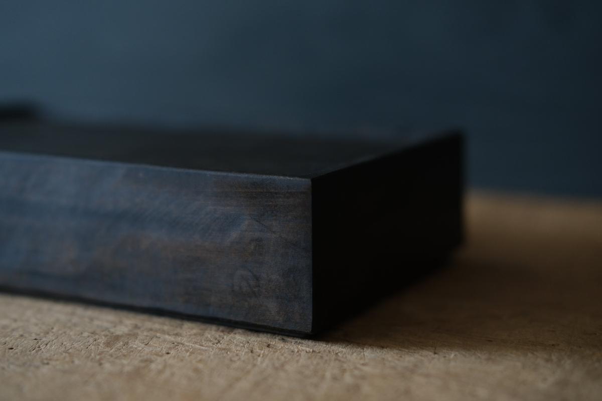 徒爾 角高茶盤 サクラ・黒漆