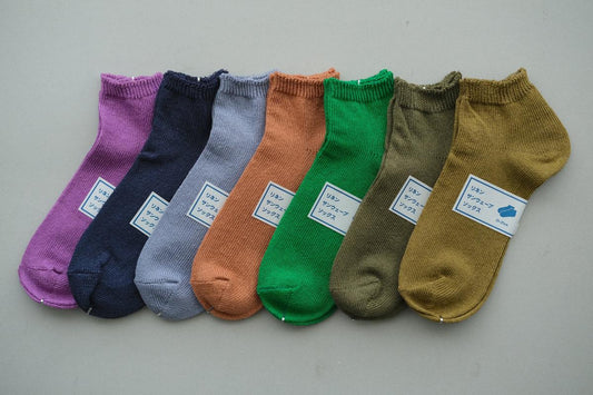 【7/19 再入荷】リネンニット アンクルソックス|25-27cm|各色